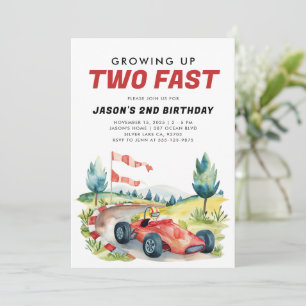 Convite para segundo aniversário de Carro Rápido