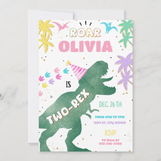 Convite para segundo aniversário de Dinossauras Ro