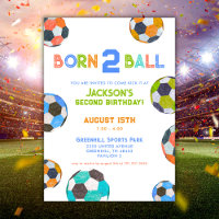 Convite para segundo aniversário de futebol de div