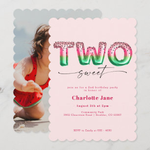 Convite para segundo aniversário de Melancia Rosa