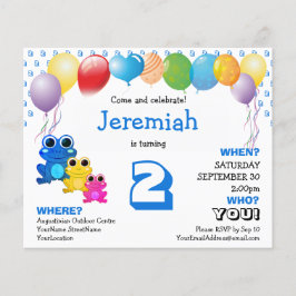 Convite para segundo aniversário de Meninos Azuis