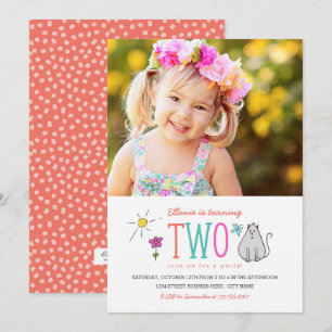 Convite para segundo aniversário de Portas Colorid