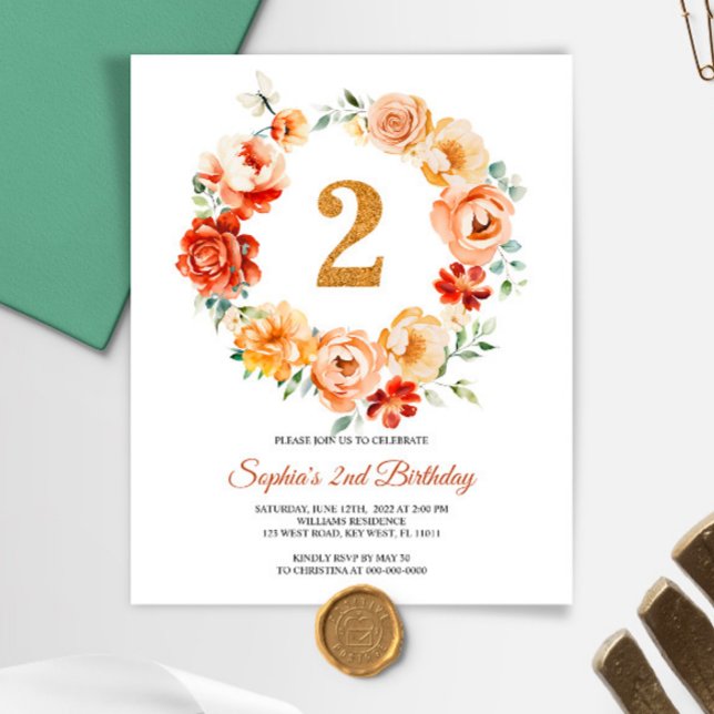 Convite para segundo aniversário de Rua Vermelha e (Criador carregado)