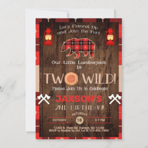 Convite para segundo aniversário do garoto Lumberj