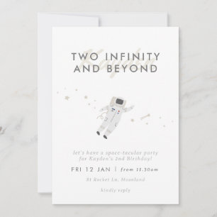 Convite para segundo aniversário Espacial para Cri