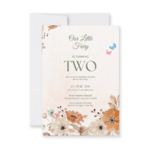 Convite para segundo aniversário Floral de Aquarel