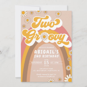 Convite para segundo aniversário Groovy