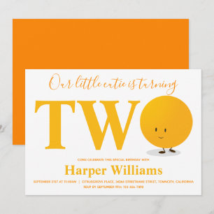 Convite para segundo aniversário Little Cutie Ora