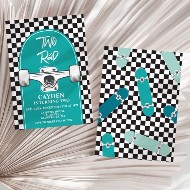 Convite para segundo aniversário Rad de skate 2 (Criador carregado)