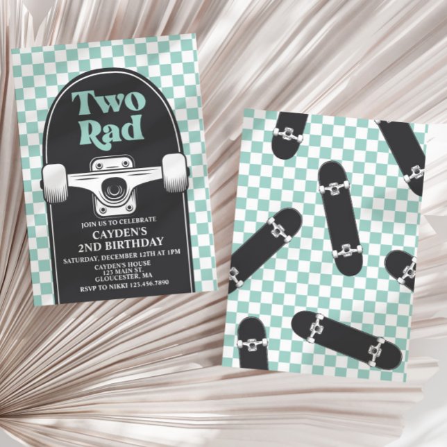 Convite para segundo aniversário Rad de skate 2 (Criador carregado)