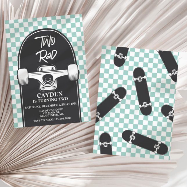 Convite para segundo aniversário Rad de skate 2 (Criador carregado)