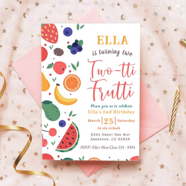 Convite para segundo aniversário Summer Two-tti Fr (Criador carregado)