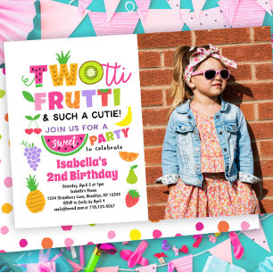 Convite para segundo aniversário TWOtti Frutti co