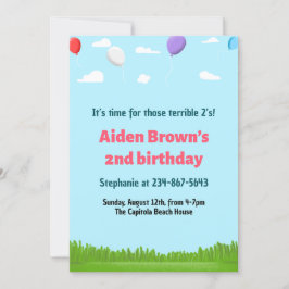 Convite para segundos aniversários Bonitos para To