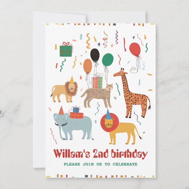 Convite para segundos aniversários de Selva (Frente)