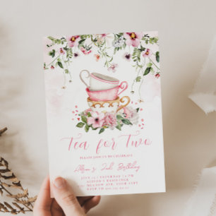 Convite para segundos aniversários de Tea Party