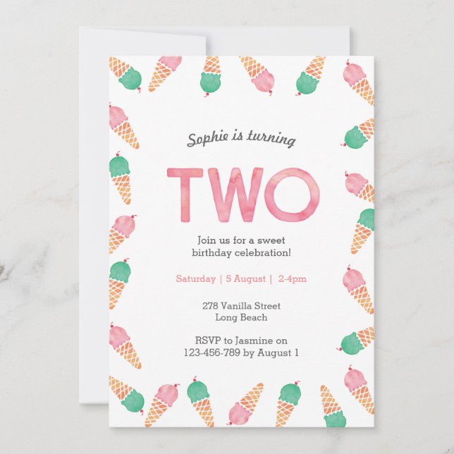 Convite para segundos aniversários | partido icecr (Frente)