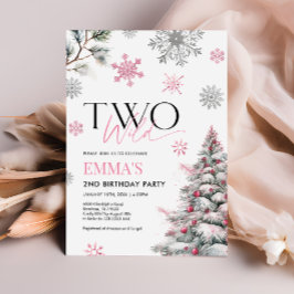 Convite para segundos aniversários Rosa, Dois Aniv