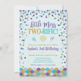 Convite para segundos aniversários Sereia | Sob o