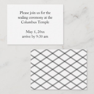 Convite para selagem de templo de diamantes branco