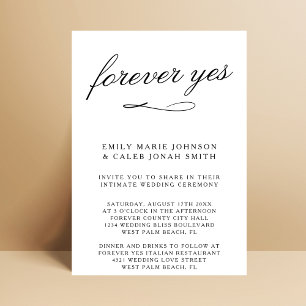 Convite Para Sempre Sim Romântico Íntimo Casamento no Fóru