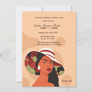 Convite para Senhora Afro-Americana com Chapéu