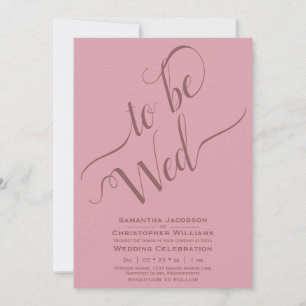 Convite Para Ser Casado Elegante Caligrafia Rosa Poenta Ca