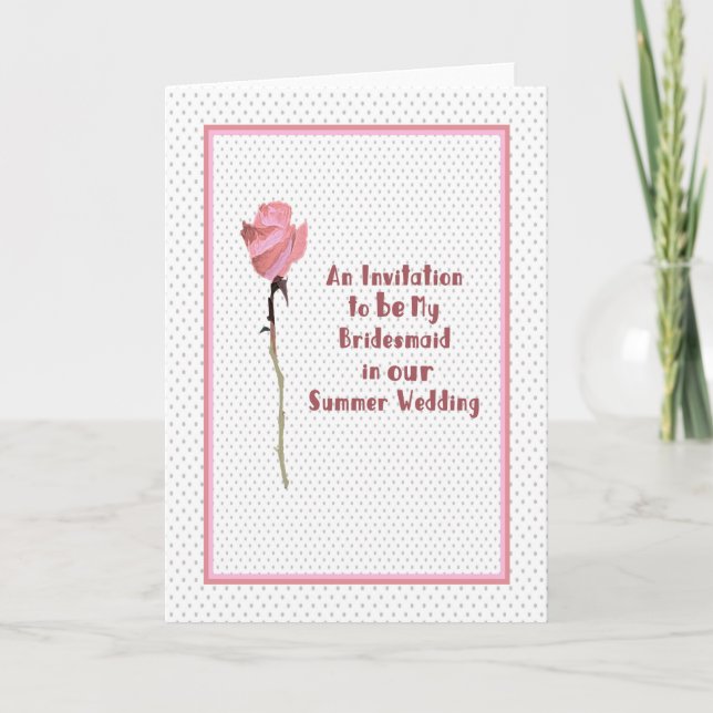 Convite para ser dama de ponte no casamento de ver (Frente)