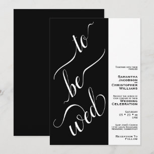 Convite Para Ser Um Casamento Moderno Mínimo de Preto e B