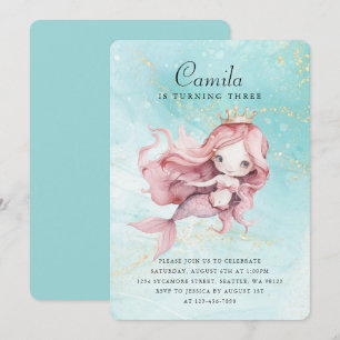 Convite para Sereia de Aniversário Bonito