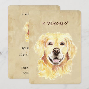 Convite para Serviço Memorial Cachorro Golden Retr