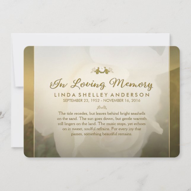 Convite para Serviço Memorial de Rosa de Ouro Bran (Frente)