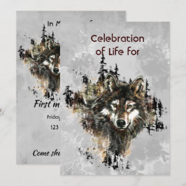 Convite para Serviço Memorial Lobo Lobos Arte Anim