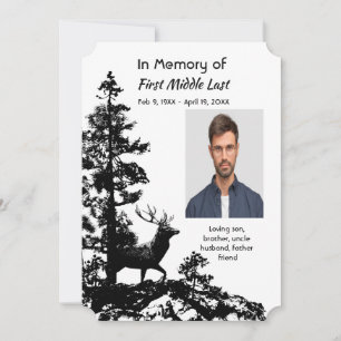 Convite para Serviço Memorial Masculino Cervo Arte