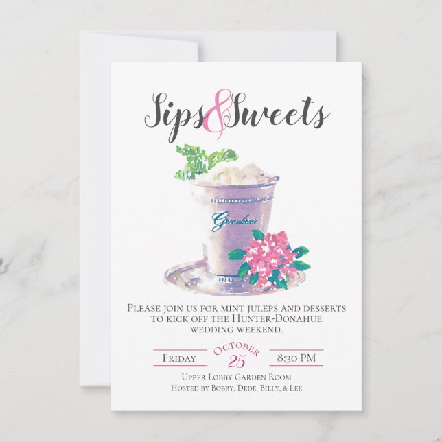 Convite para Sips & Sweets (Frente)