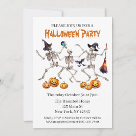 Convite para Skeletons Dançantes do Halloween