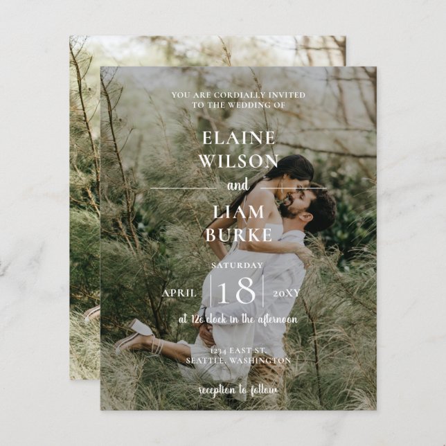 Convite para Sobreposição de Fotos Elegante de Orç (Frente/Verso)