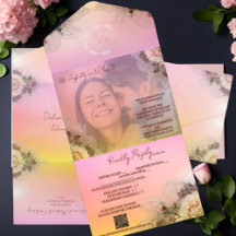 Convite para Sobreposição de Rosa Sunset Elegante