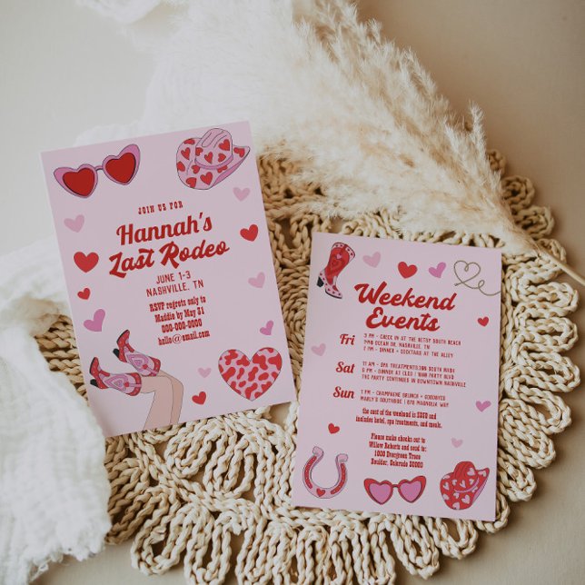 Convite para solteiros de última rodeia vermelho-r (Criador carregado)