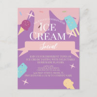 Convite para Sorvetes Diversão Cone Social Flyers