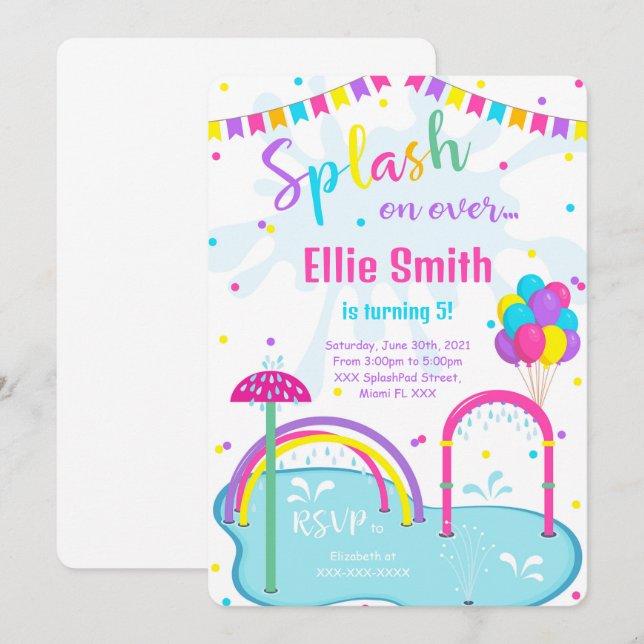 Convite para Splash Pad (Frente/Verso)