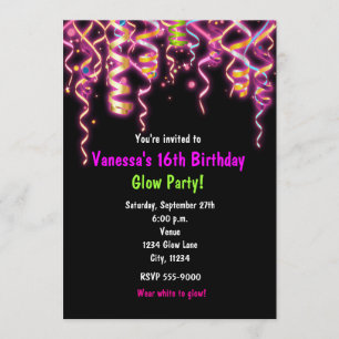 Convite para Streamers de Festa de aniversário Esc