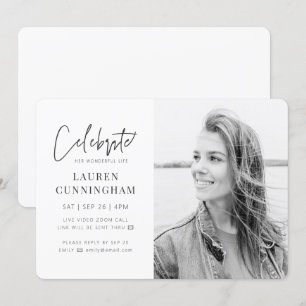 Convite Para sua celebração virtual da Foto moderna da V