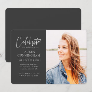 Convite Para sua comemoração da Vida Moderna Foto Simple