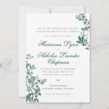 Convite para Suite Floral de Casamento Verde Vinta