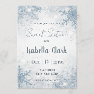 Convite para Sweet Sixteen de Inverno – Flocos de
