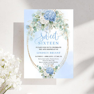 Convite para Sweet Sixteen Romântico com Hortênsia