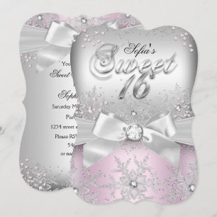 Convite para Sweet Sixteen Rosa Arco de Prata Eleg