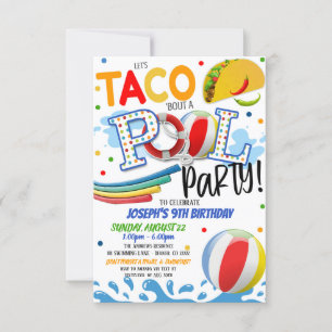 Convite para Tacos e Festa na Piscina