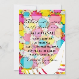 Convite para Tallit do Bar Mitzvah Confetti